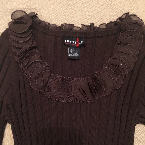 Sandra King Lifestyle Brown Top, size L - Picture 4 of 5